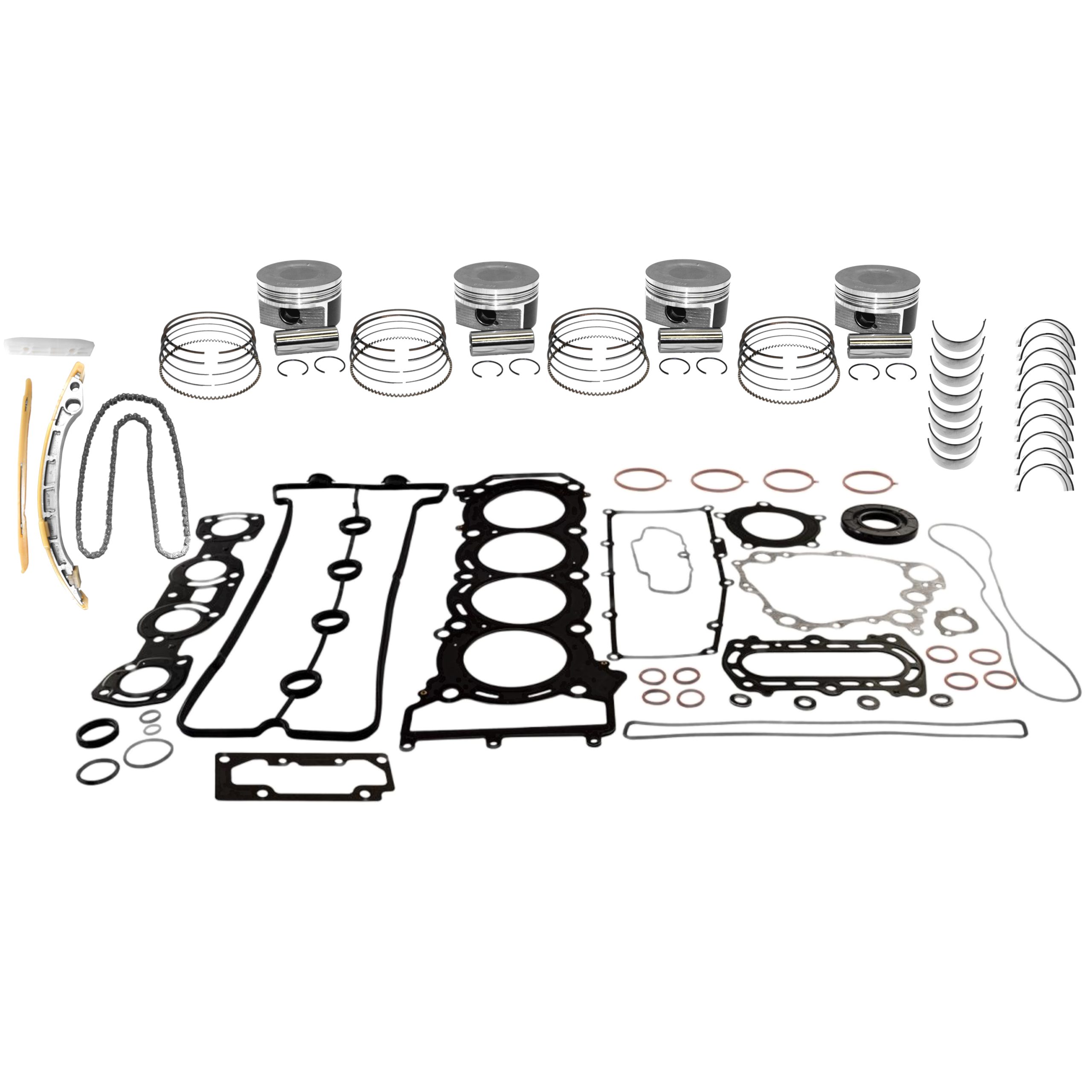 Yamaha VXR 1800 HO 2013–2015 standard engine rebuild kit including cam chain, complete gasket kit, std piston kits, connecting rod bearings, and crankshaft bearings