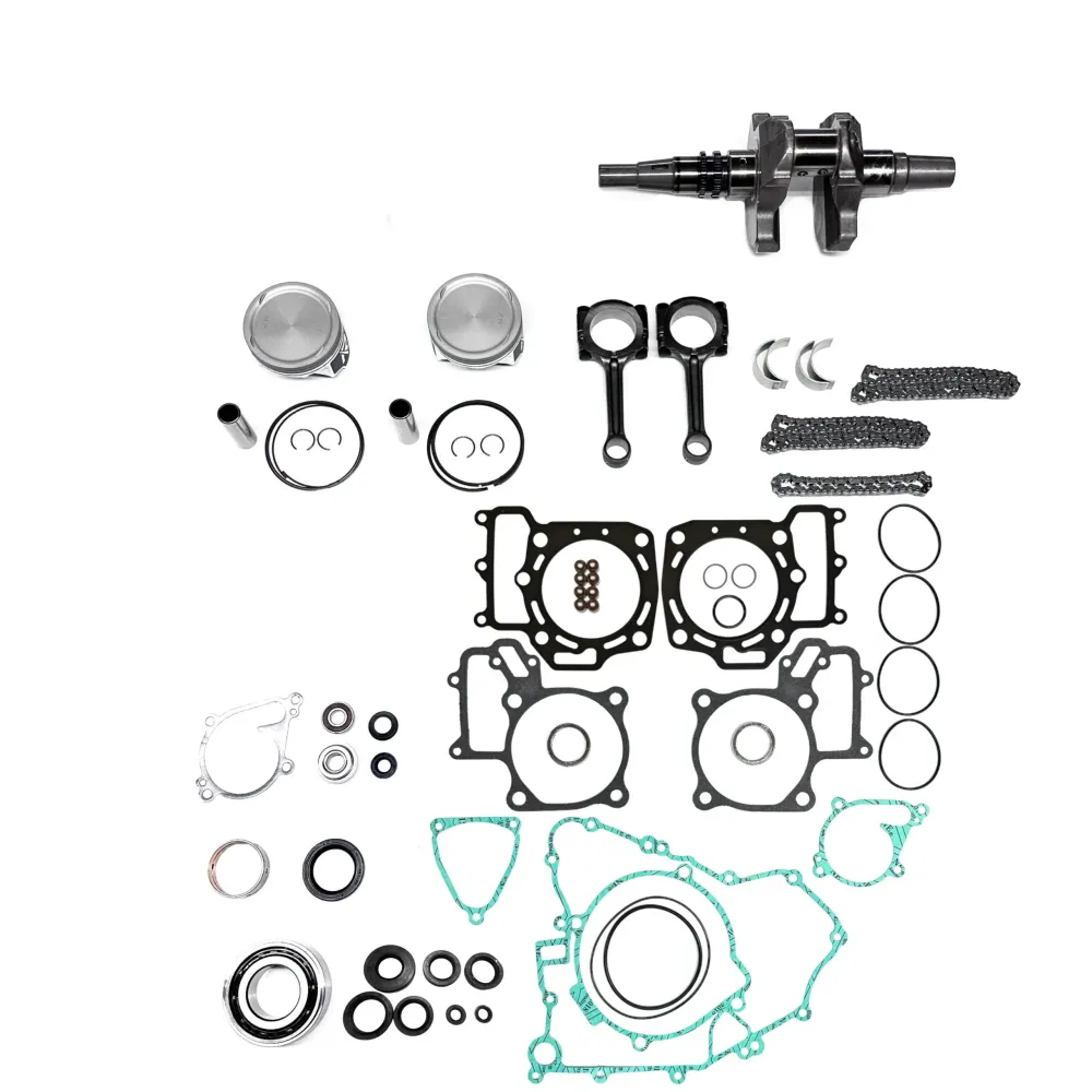Kawasaki Teryx 750 KRF750 2013 engine rebuild kit with crankshaft, rod kits, STD piston kits, gasket set, oil seals, cam chain set, and water pump kit